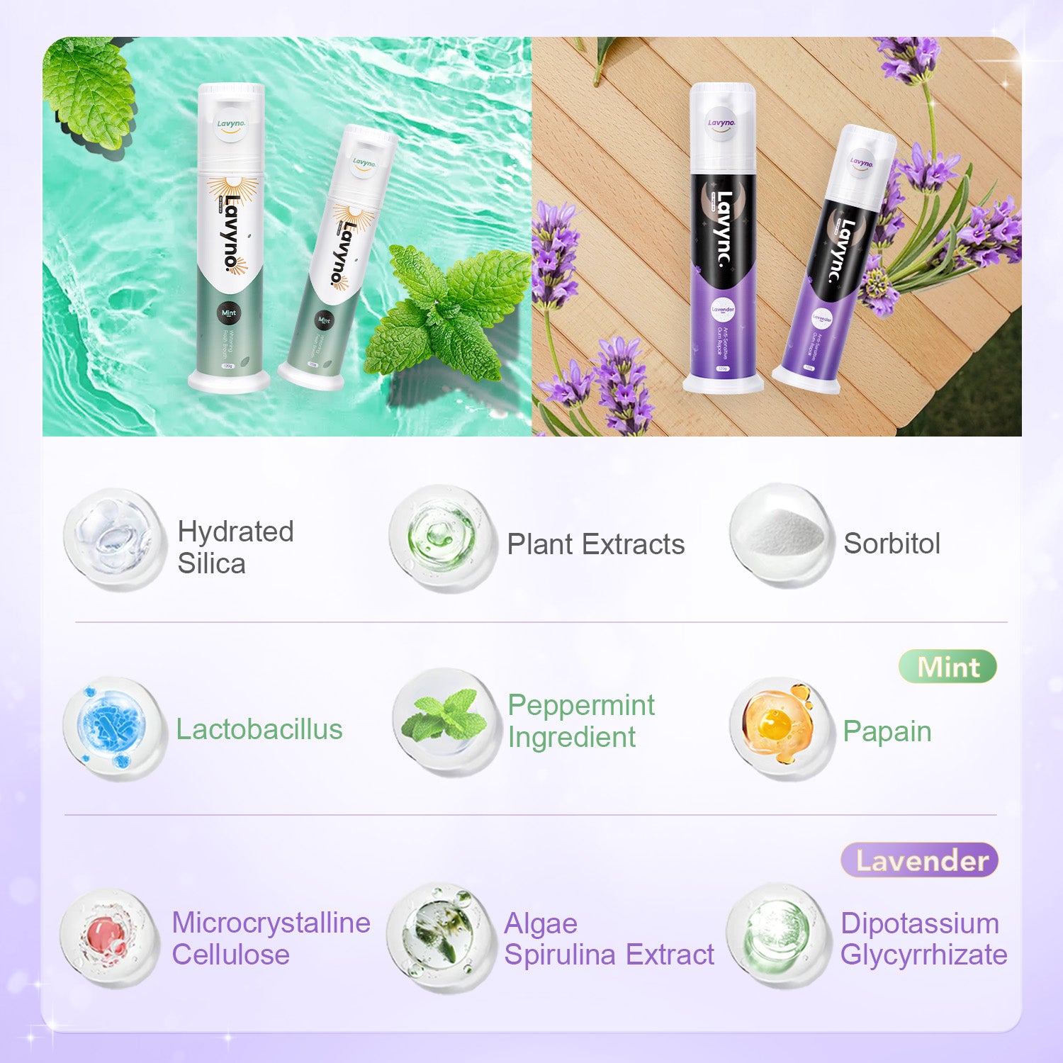 Lavyno Toothpaste, Whitens Teeth, Freshens Breath, Relieves Sensitivity, Repairs Gums, Strengthens Enamel, Reduces Gum Inflammation, Oral Health – Elegant Hard-Shell Cylindrical Tube (Moisture-Proof)