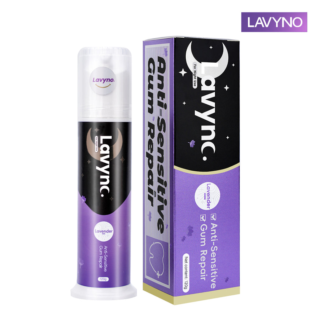 Lavyno Lavender Toothpaste, Relieves Sensitivity, Repairs Gums, Strengthens Enamel, Reduces Gum Inflammation, Free of Fluoride, Oral Health – 120g Elegant Hard-Shell Cylindrical Tube (Moisture-Proof)