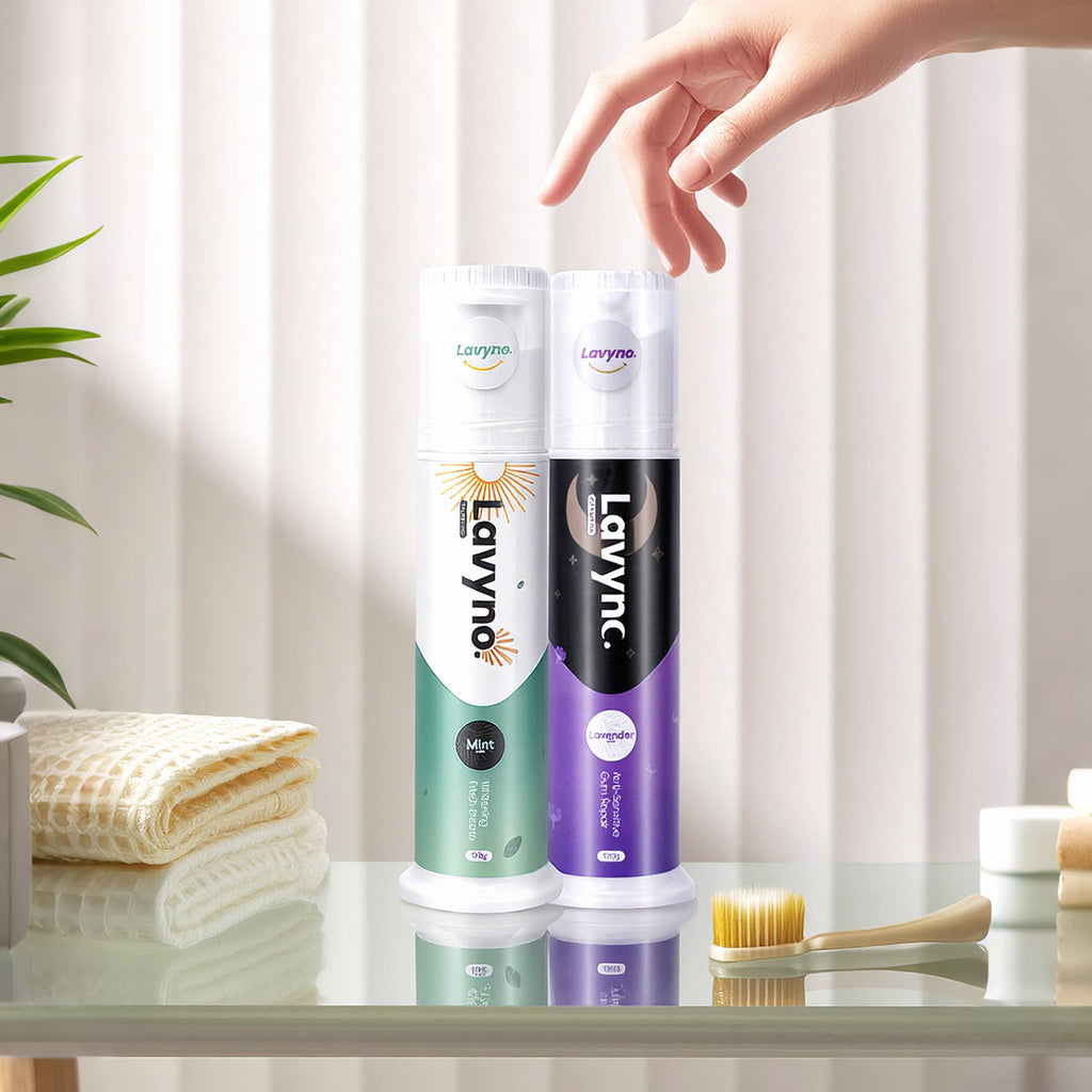 Lavyno Toothpaste, Whitens Teeth, Freshens Breath, Relieves Sensitivity, Repairs Gums, Strengthens Enamel, Reduces Gum Inflammation, Oral Health – Elegant Hard-Shell Cylindrical Tube (Moisture-Proof)